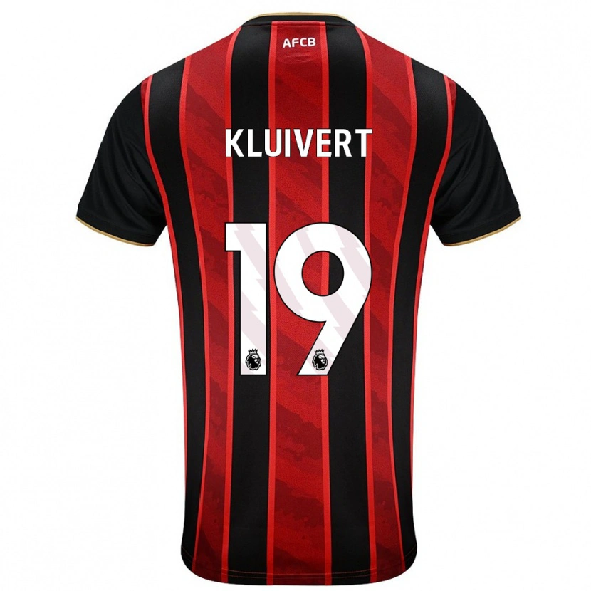 Danxen Barn Justin Kluivert #19 Röd Svart Hemmatröja Matchtröjor 2025/26 Tröjor T-Tröja