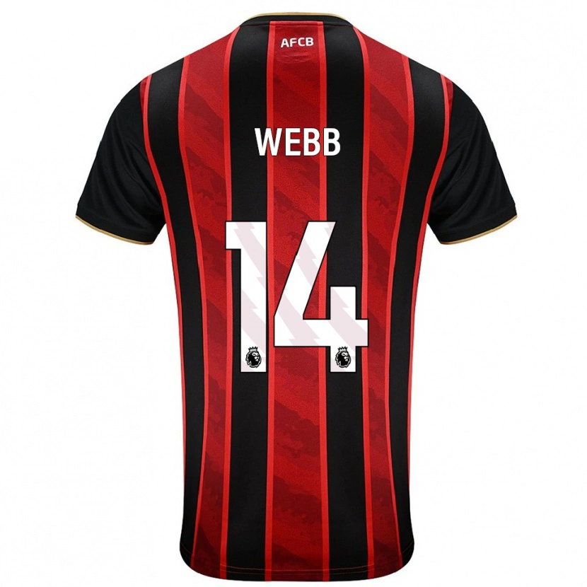 Danxen Barn Harry Webb #14 Röd Svart Hemmatröja Matchtröjor 2025/26 Tröjor T-Tröja