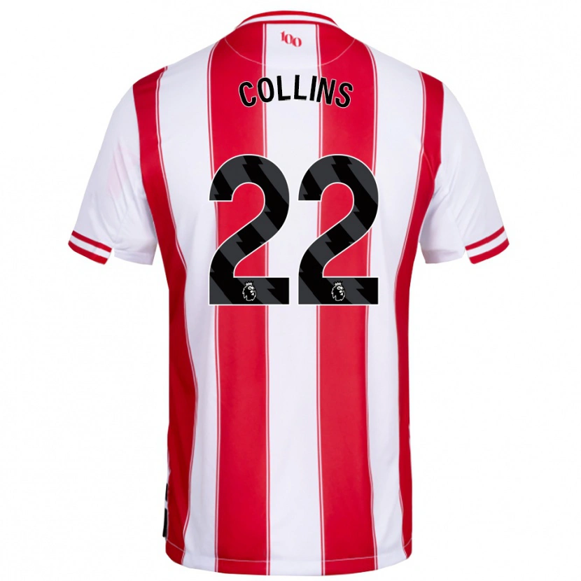 Danxen Barn Nathan Collins #22 Röd Vit Hemmatröja Matchtröjor 2025/26 Tröjor T-Tröja