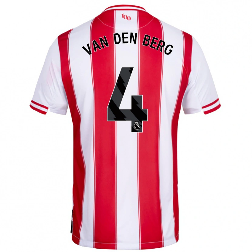 Danxen Barn Sepp Van Den Berg #4 Röd Vit Hemmatröja Matchtröjor 2025/26 Tröjor T-Tröja