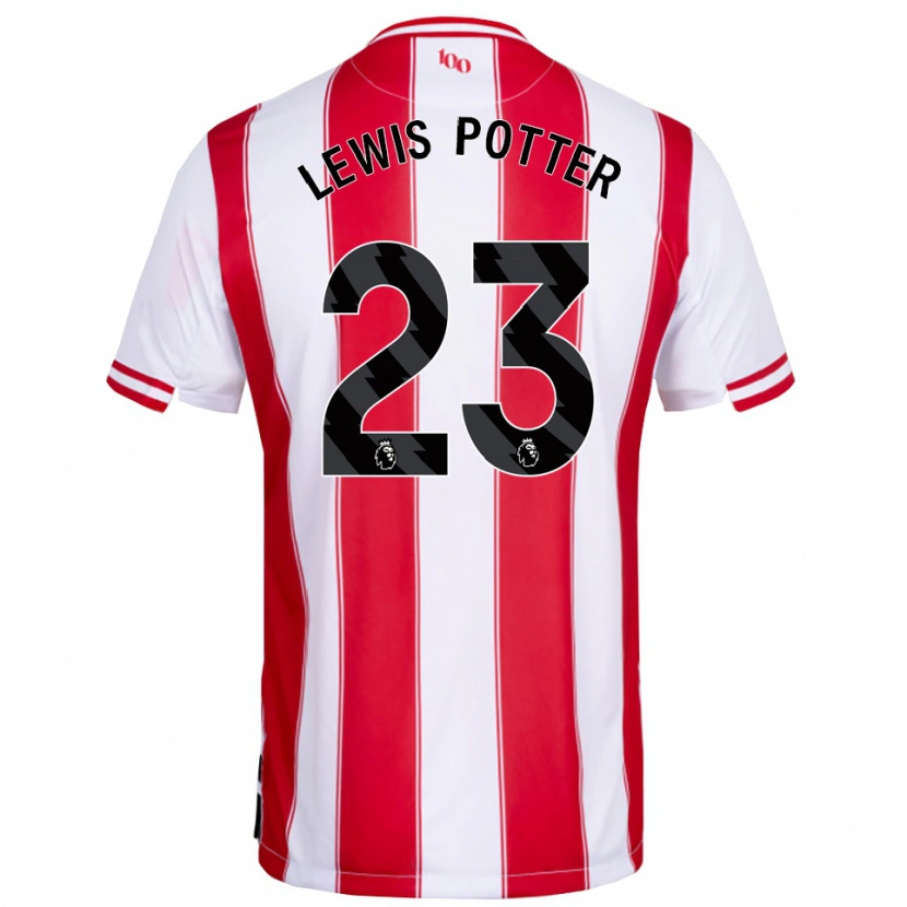 Danxen Barn Keane Lewis-Potter #23 Röd Vit Hemmatröja Matchtröjor 2025/26 Tröjor T-Tröja