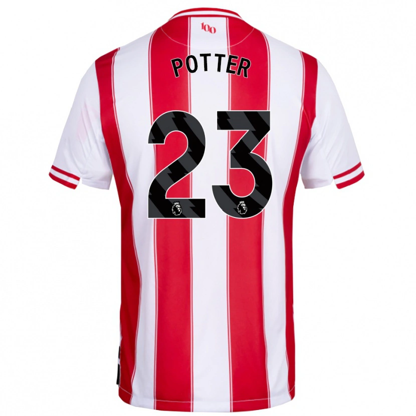 Danxen Barn Lucy Potter #23 Röd Vit Hemmatröja Matchtröjor 2025/26 Tröjor T-Tröja