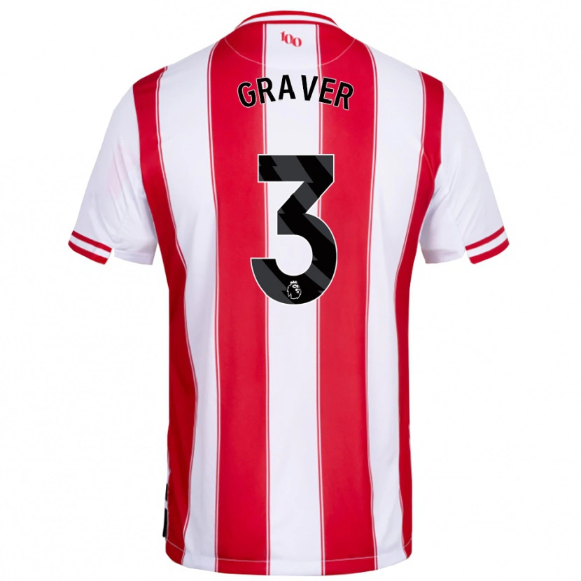 Danxen Barn Regan Graver #3 Röd Vit Hemmatröja Matchtröjor 2025/26 Tröjor T-Tröja