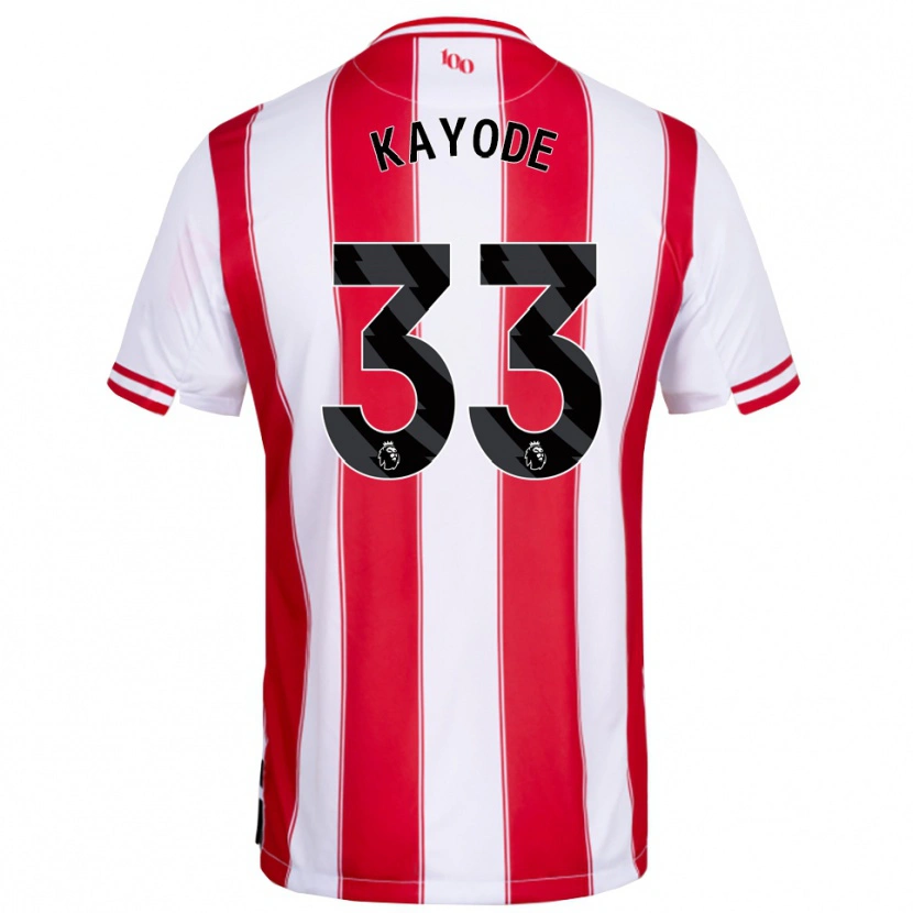 Danxen Barn Michael Kayode #33 Röd Vit Hemmatröja Matchtröjor 2025/26 Tröjor T-Tröja