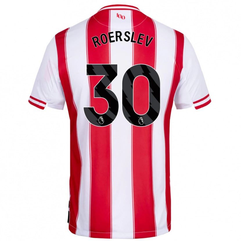 Danxen Barn Mads Roerslev #30 Röd Vit Hemmatröja Matchtröjor 2025/26 Tröjor T-Tröja