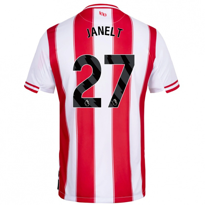 Danxen Barn Vitaly Janelt #27 Röd Vit Hemmatröja Matchtröjor 2025/26 Tröjor T-Tröja