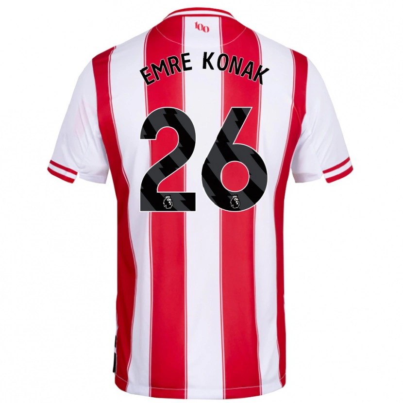 Danxen Barn Yunus Emre Konak #26 Röd Vit Hemmatröja Matchtröjor 2025/26 Tröjor T-Tröja