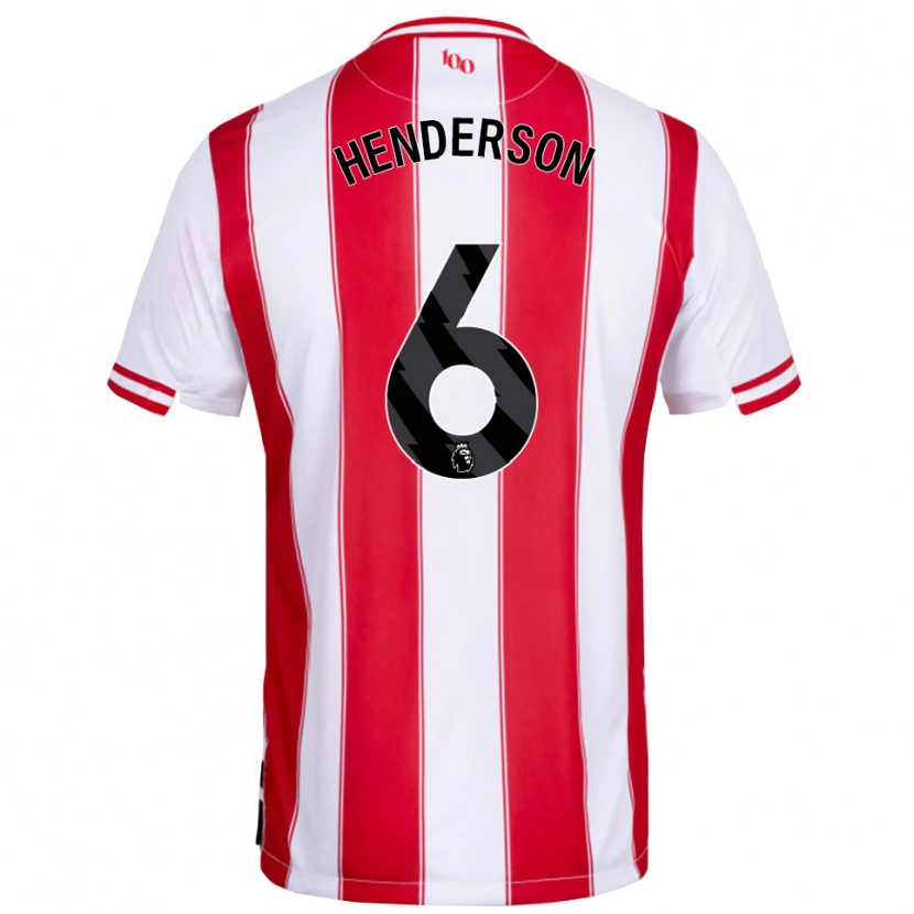 Danxen Barn Jordan Henderson #6 Röd Vit Hemmatröja Matchtröjor 2025/26 Tröjor T-Tröja