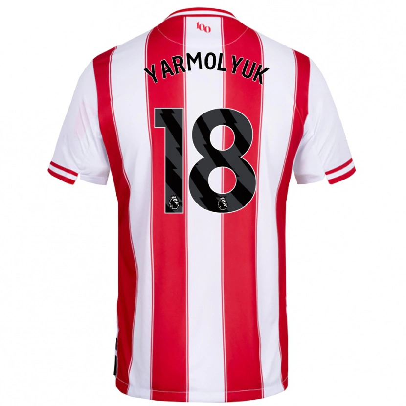 Danxen Barn Yegor Yarmolyuk #18 Röd Vit Hemmatröja Matchtröjor 2025/26 Tröjor T-Tröja