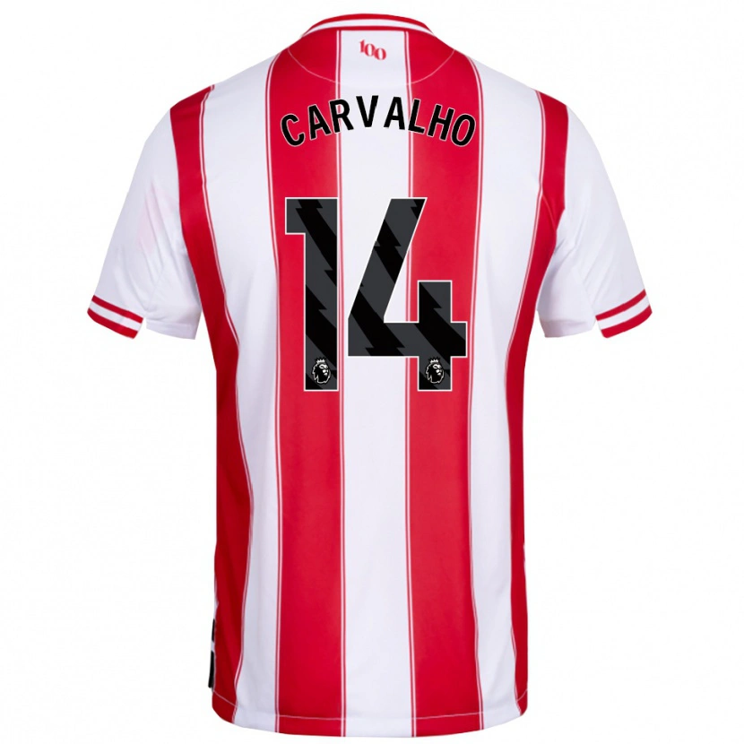 Danxen Barn Fábio Carvalho #14 Röd Vit Hemmatröja Matchtröjor 2025/26 Tröjor T-Tröja