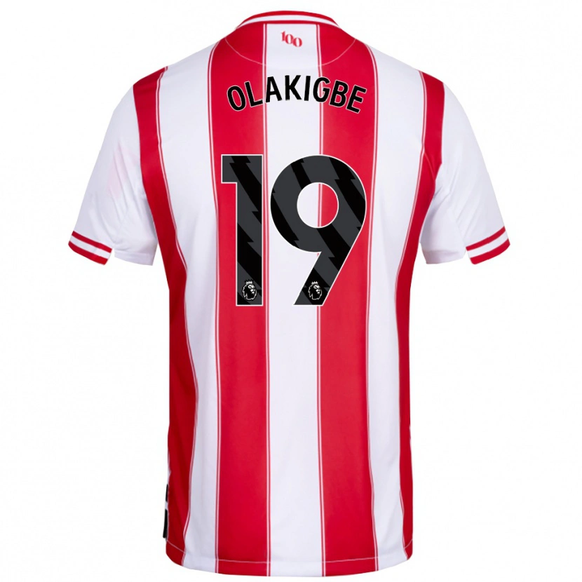 Danxen Barn Michael Olakigbe #19 Röd Vit Hemmatröja Matchtröjor 2025/26 Tröjor T-Tröja