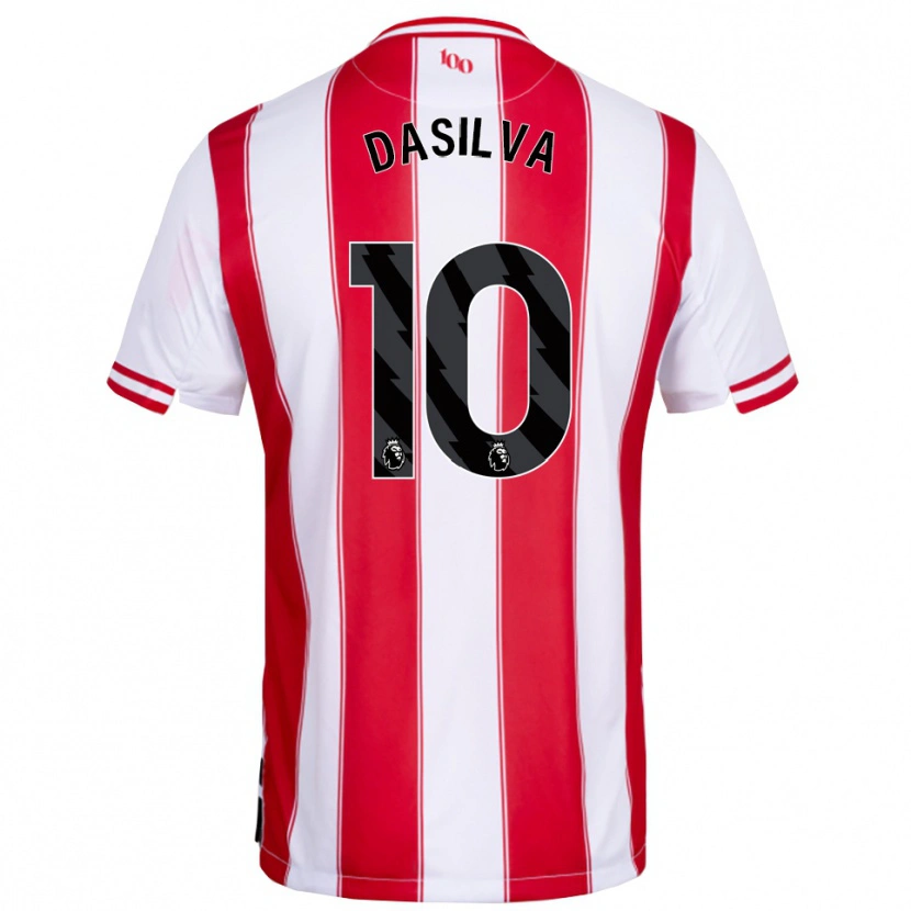 Danxen Barn Josh Dasilva #10 Röd Vit Hemmatröja Matchtröjor 2025/26 Tröjor T-Tröja