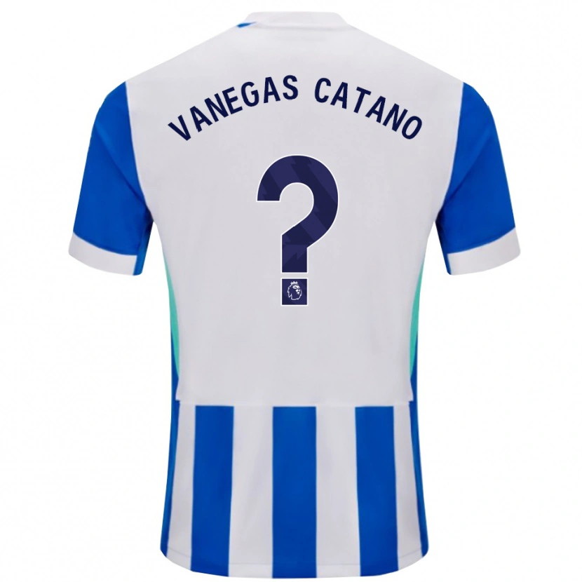 Danxen Barn Manuela Vanegas Catano #0 Blå Vit Hemmatröja Matchtröjor 2025/26 Tröjor T-Tröja