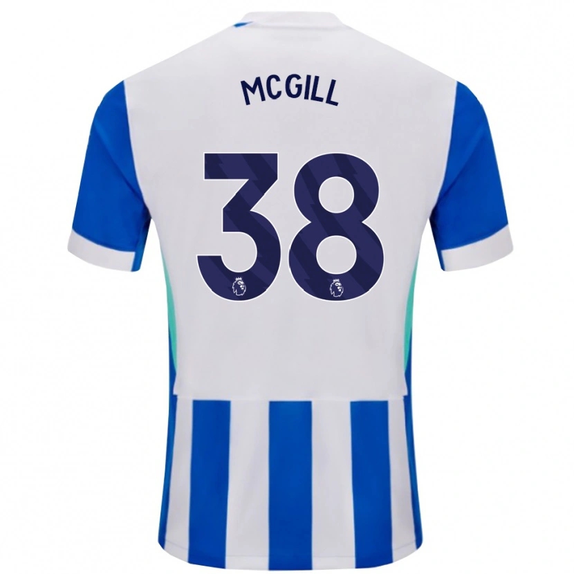 Danxen Barn Tom Mcgill #38 Blå Vit Hemmatröja Matchtröjor 2025/26 Tröjor T-Tröja