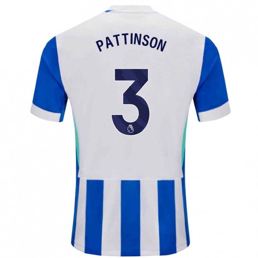 Danxen Barn Poppy Pattinson #3 Blå Vit Hemmatröja Matchtröjor 2025/26 Tröjor T-Tröja