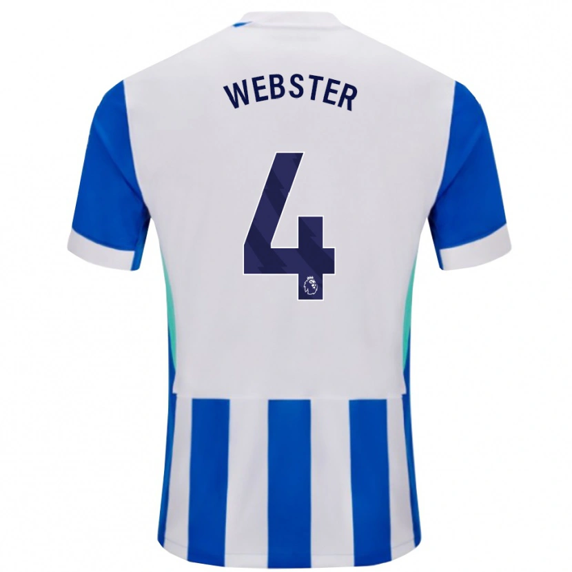 Danxen Barn Adam Webster #4 Blå Vit Hemmatröja Matchtröjor 2025/26 Tröjor T-Tröja