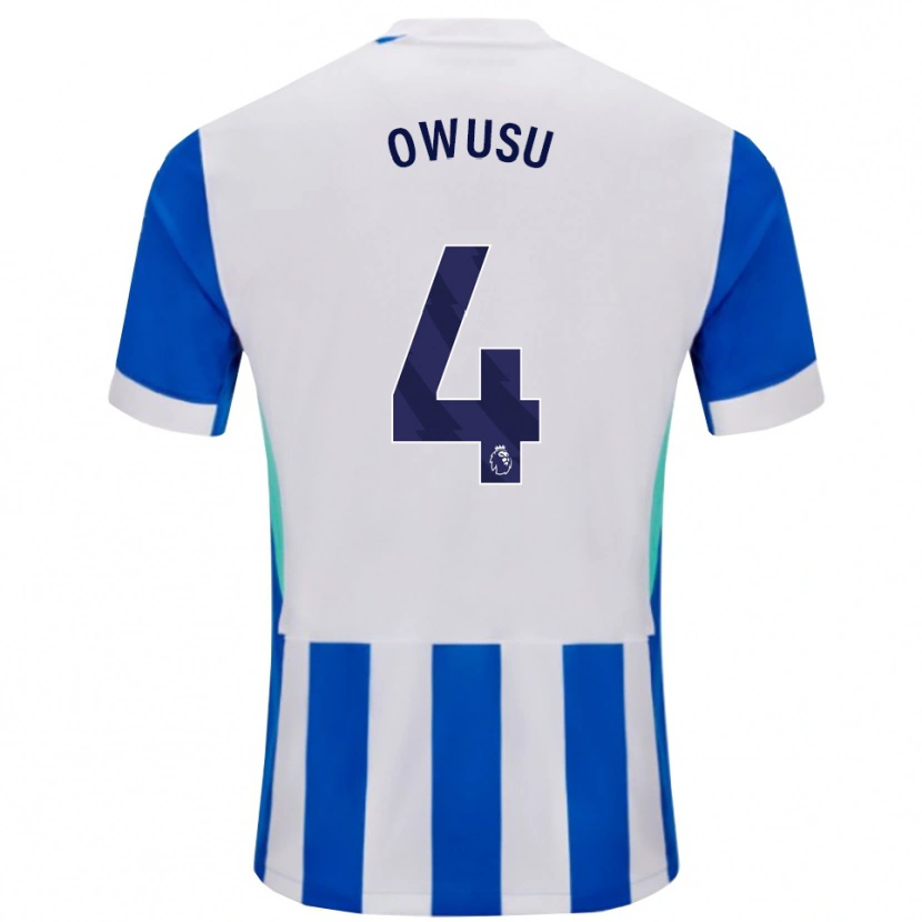 Danxen Barn Yussif Owusu #4 Blå Vit Hemmatröja Matchtröjor 2025/26 Tröjor T-Tröja