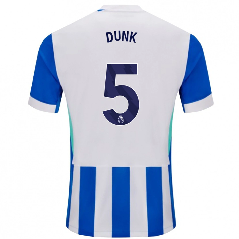 Danxen Barn Lewis Dunk #5 Blå Vit Hemmatröja Matchtröjor 2025/26 Tröjor T-Tröja