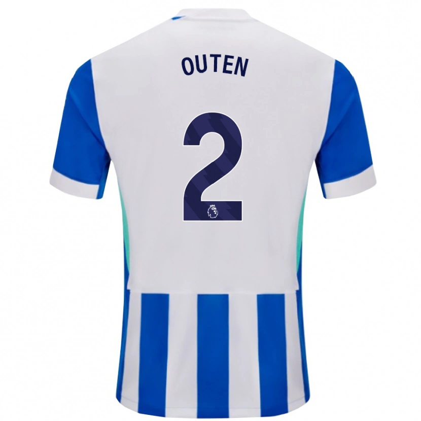 Danxen Barn Theo Outen #2 Blå Vit Hemmatröja Matchtröjor 2025/26 Tröjor T-Tröja