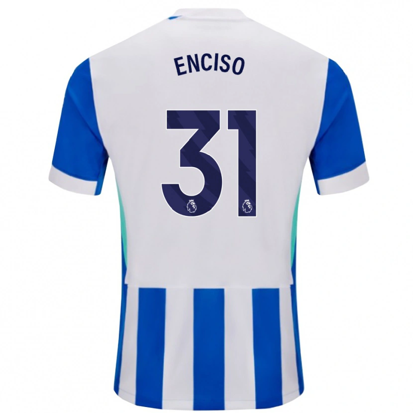 Danxen Barn Julio Enciso #31 Blå Vit Hemmatröja Matchtröjor 2025/26 Tröjor T-Tröja