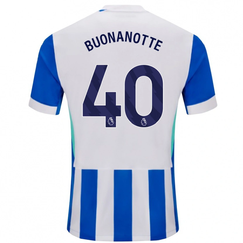 Danxen Barn Facundo Buonanotte #40 Blå Vit Hemmatröja Matchtröjor 2025/26 Tröjor T-Tröja