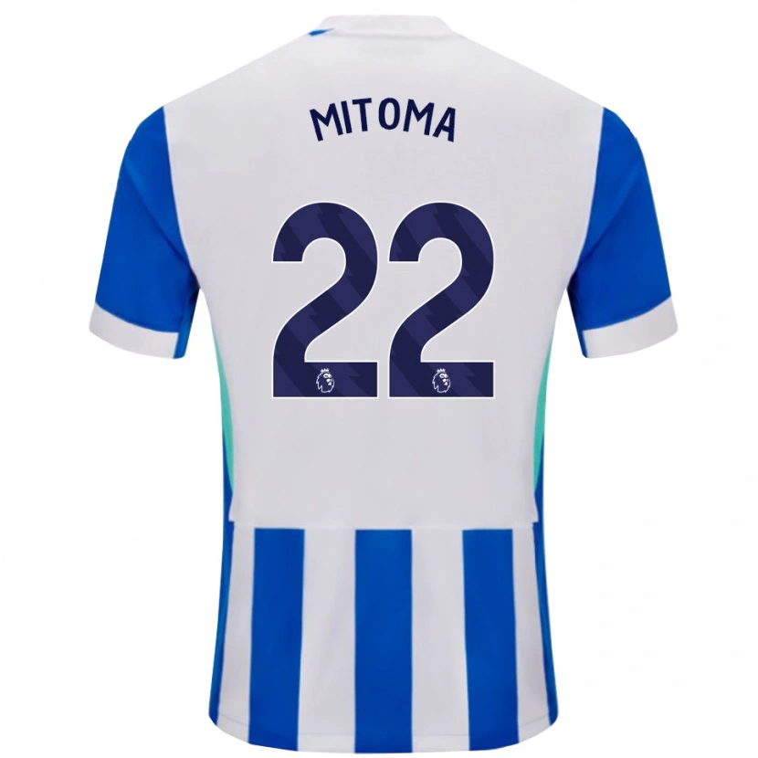 Danxen Barn Kaoru Mitoma #22 Blå Vit Hemmatröja Matchtröjor 2025/26 Tröjor T-Tröja