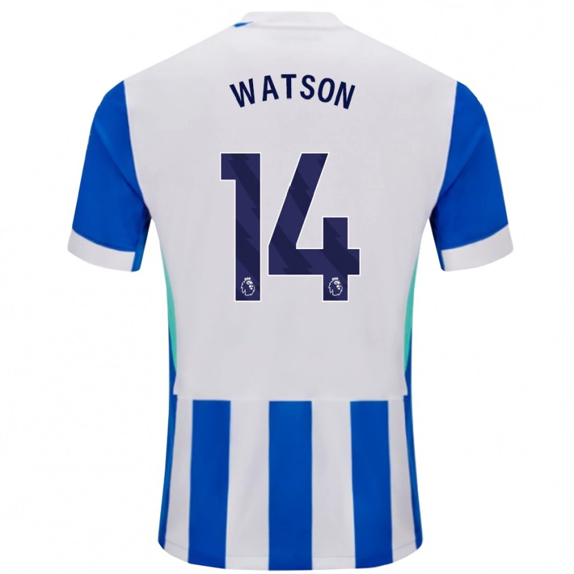 Danxen Barn Tom Watson #14 Blå Vit Hemmatröja Matchtröjor 2025/26 Tröjor T-Tröja