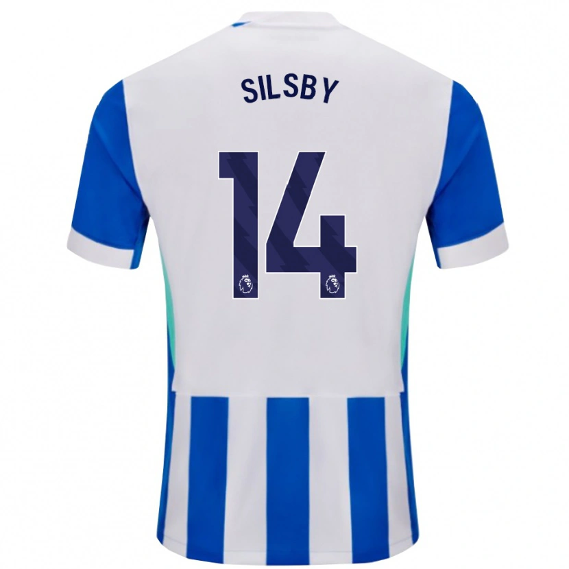 Danxen Barn Tyler Silsby #14 Blå Vit Hemmatröja Matchtröjor 2025/26 Tröjor T-Tröja