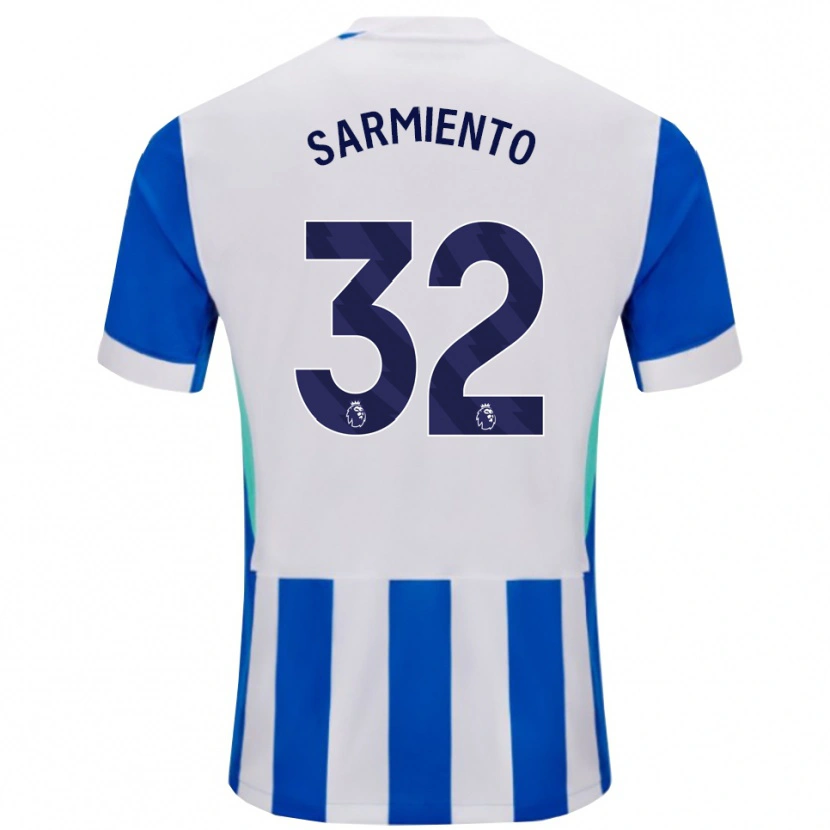 Danxen Barn Jeremy Sarmiento #32 Blå Vit Hemmatröja Matchtröjor 2025/26 Tröjor T-Tröja
