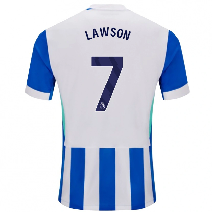 Danxen Barn Zebedee Lawson #7 Blå Vit Hemmatröja Matchtröjor 2025/26 Tröjor T-Tröja