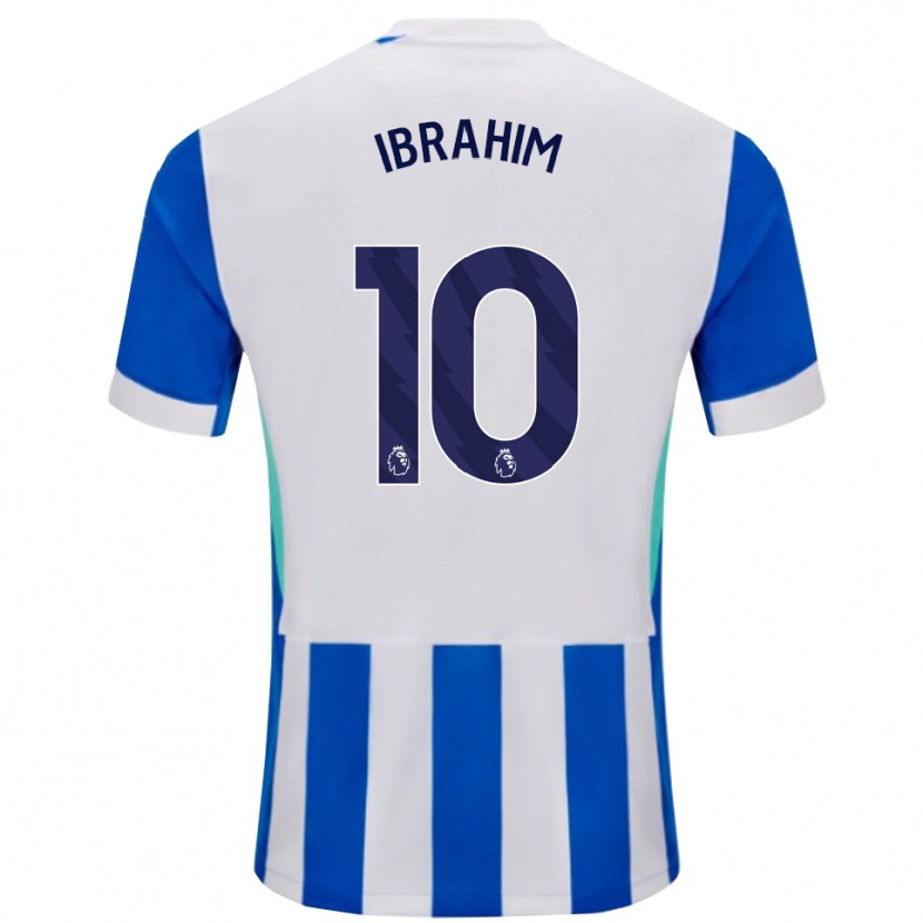 Danxen Barn Younes Ibrahim #10 Blå Vit Hemmatröja Matchtröjor 2025/26 Tröjor T-Tröja