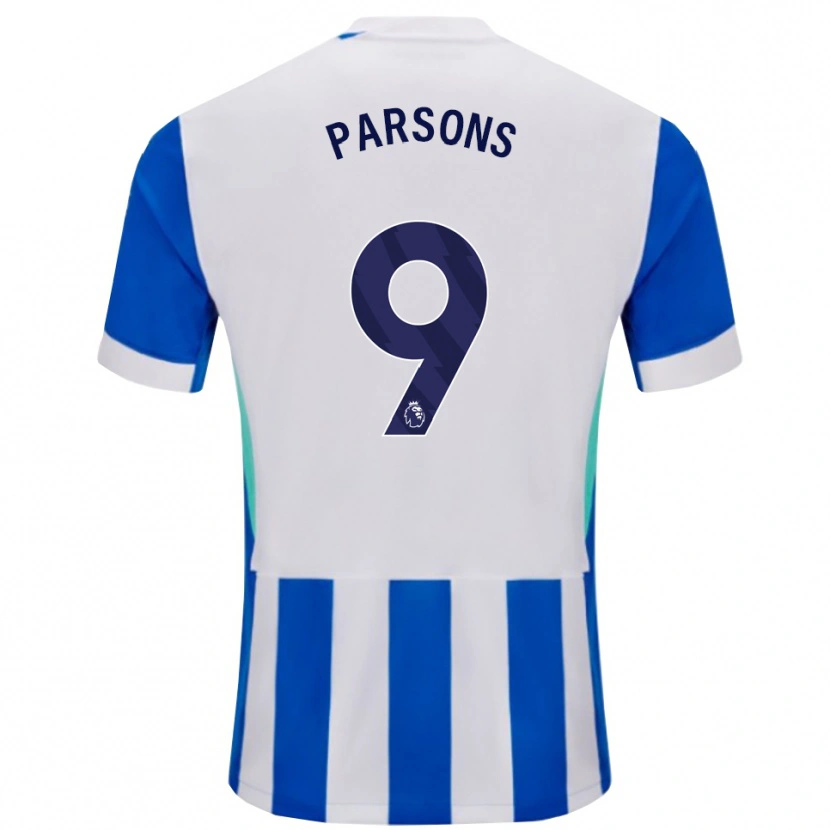 Danxen Barn Jacob Parsons #9 Blå Vit Hemmatröja Matchtröjor 2025/26 Tröjor T-Tröja