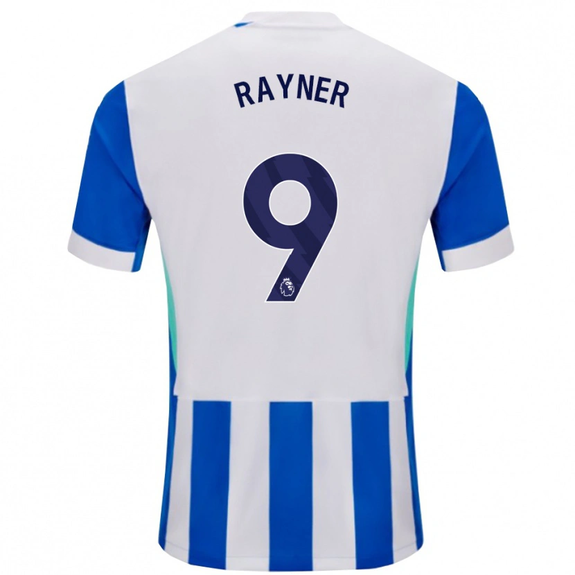 Danxen Barn Rebecca Rayner #9 Blå Vit Hemmatröja Matchtröjor 2025/26 Tröjor T-Tröja
