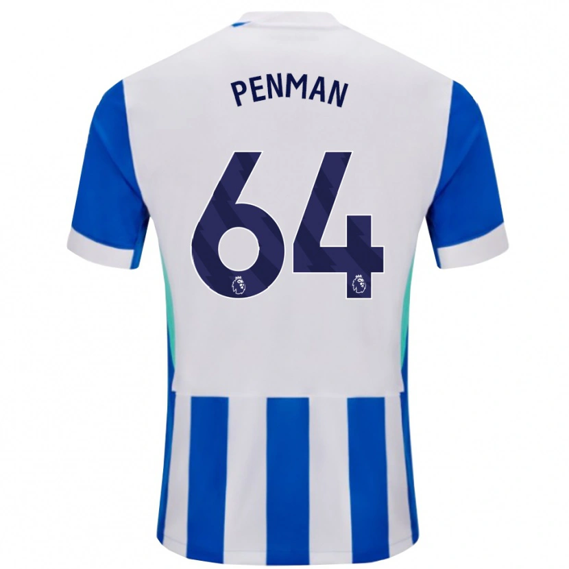 Danxen Barn Charlie Penman #64 Blå Vit Hemmatröja Matchtröjor 2025/26 Tröjor T-Tröja