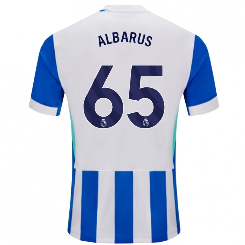 Danxen Barn Zane Albarus #65 Blå Vit Hemmatröja Matchtröjor 2025/26 Tröjor T-Tröja