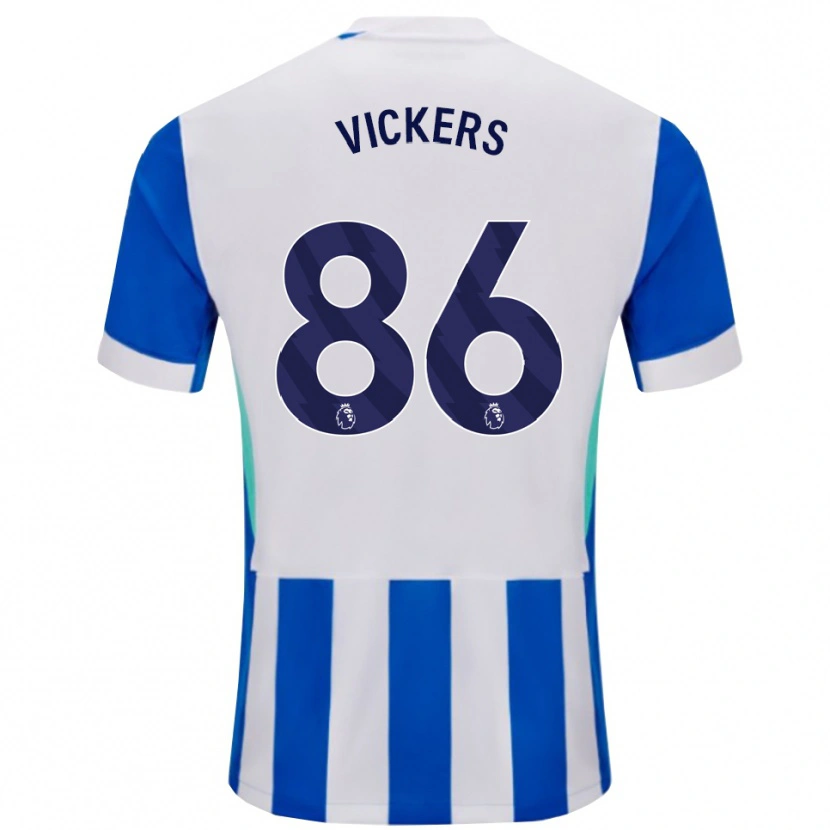 Danxen Barn Jacob Vickers #86 Blå Vit Hemmatröja Matchtröjor 2025/26 Tröjor T-Tröja