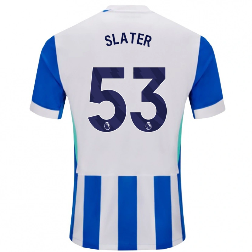 Danxen Barn Jacob Slater #53 Blå Vit Hemmatröja Matchtröjor 2025/26 Tröjor T-Tröja