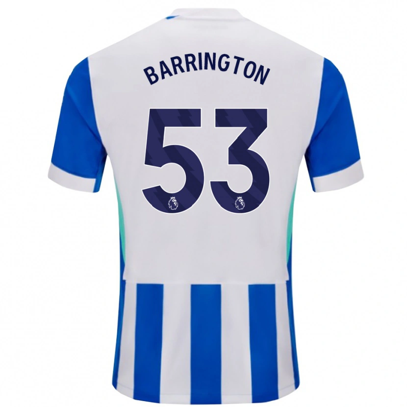 Danxen Barn Luca Barrington #53 Blå Vit Hemmatröja Matchtröjor 2025/26 Tröjor T-Tröja