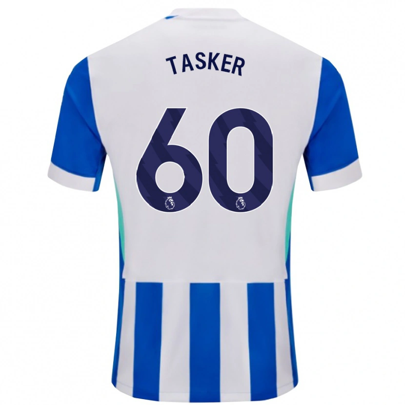 Danxen Barn Charlie Tasker #60 Blå Vit Hemmatröja Matchtröjor 2025/26 Tröjor T-Tröja