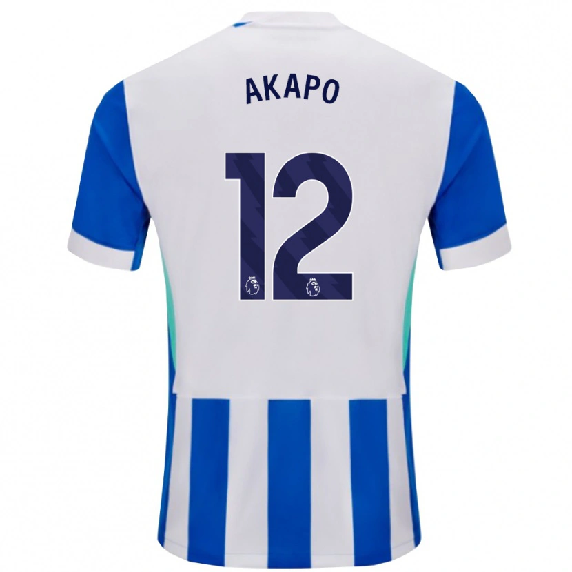 Danxen Barn Tobi Akapo #12 Blå Vit Hemmatröja Matchtröjor 2025/26 Tröjor T-Tröja