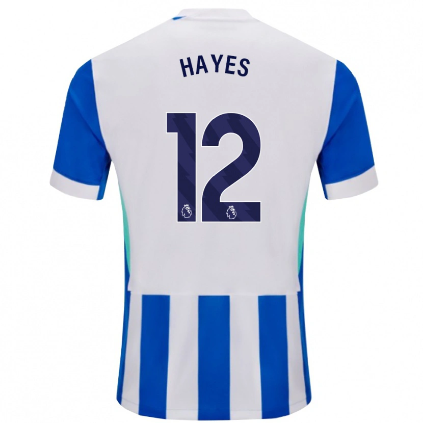 Danxen Barn Caitlin Hayes #12 Blå Vit Hemmatröja Matchtröjor 2025/26 Tröjor T-Tröja