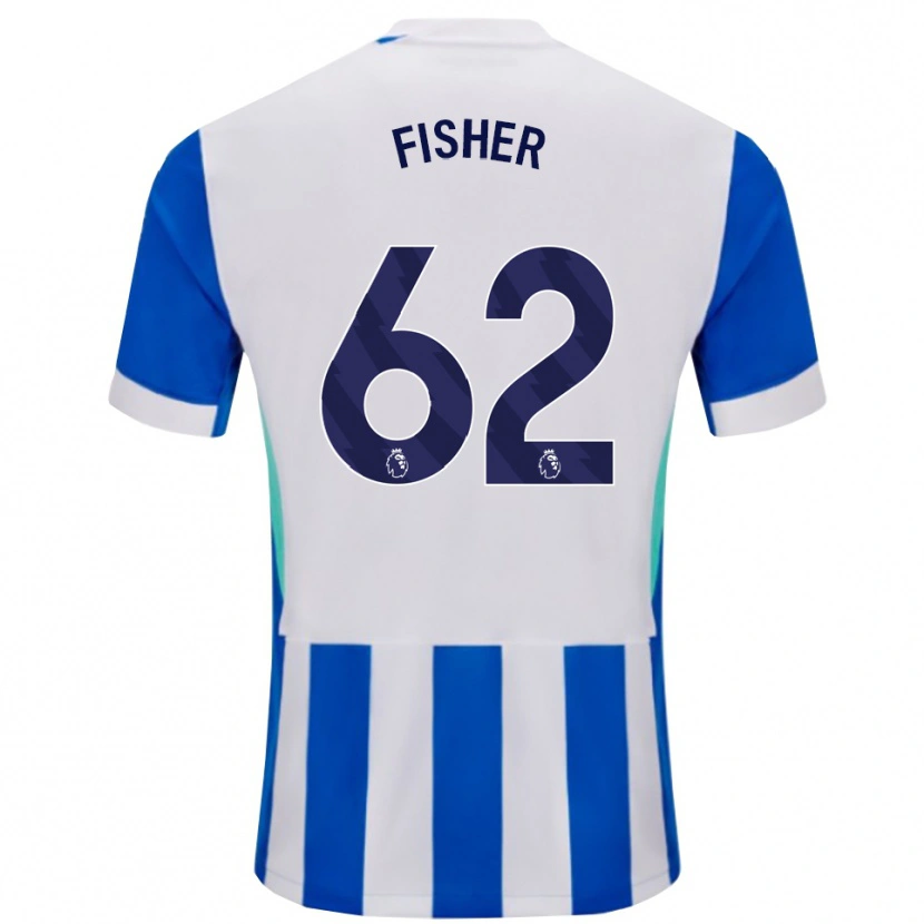 Danxen Barn Hugo Fisher #62 Blå Vit Hemmatröja Matchtröjor 2025/26 Tröjor T-Tröja