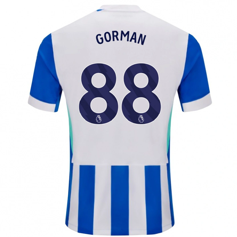 Danxen Barn Ronnie Gorman #88 Blå Vit Hemmatröja Matchtröjor 2025/26 Tröjor T-Tröja