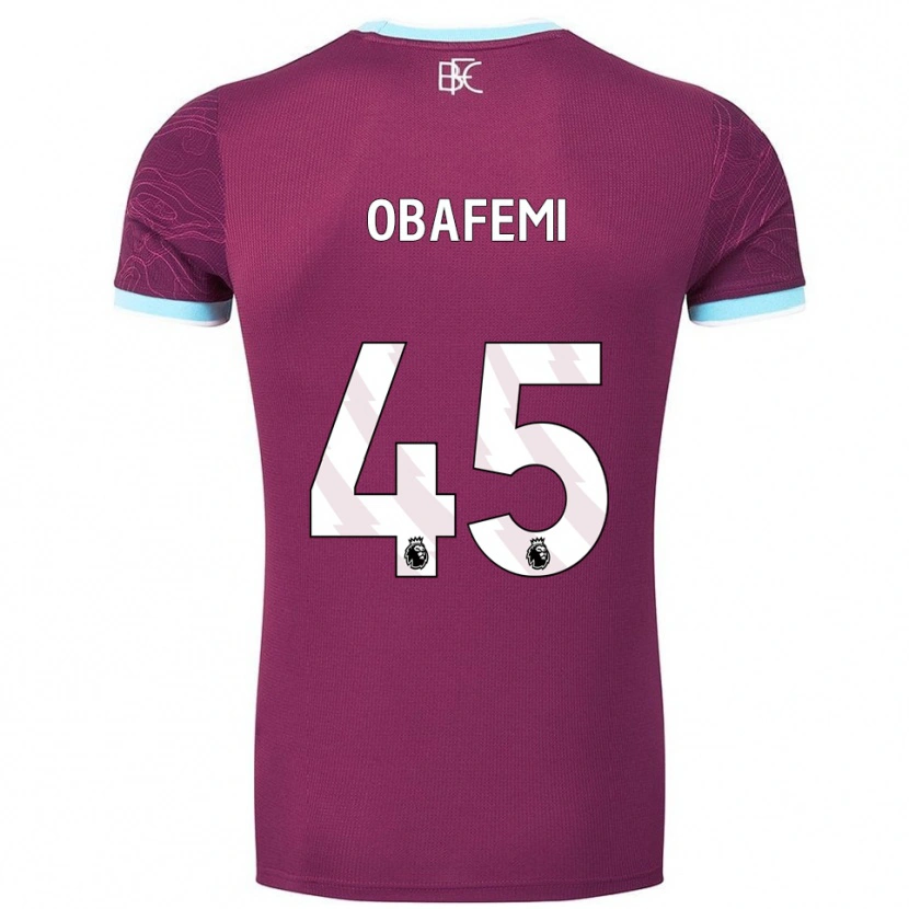 Danxen Barn Michael Obafemi #45 Vinröd Himmelsblå Hemmatröja Matchtröjor 2025/26 Tröjor T-Tröja