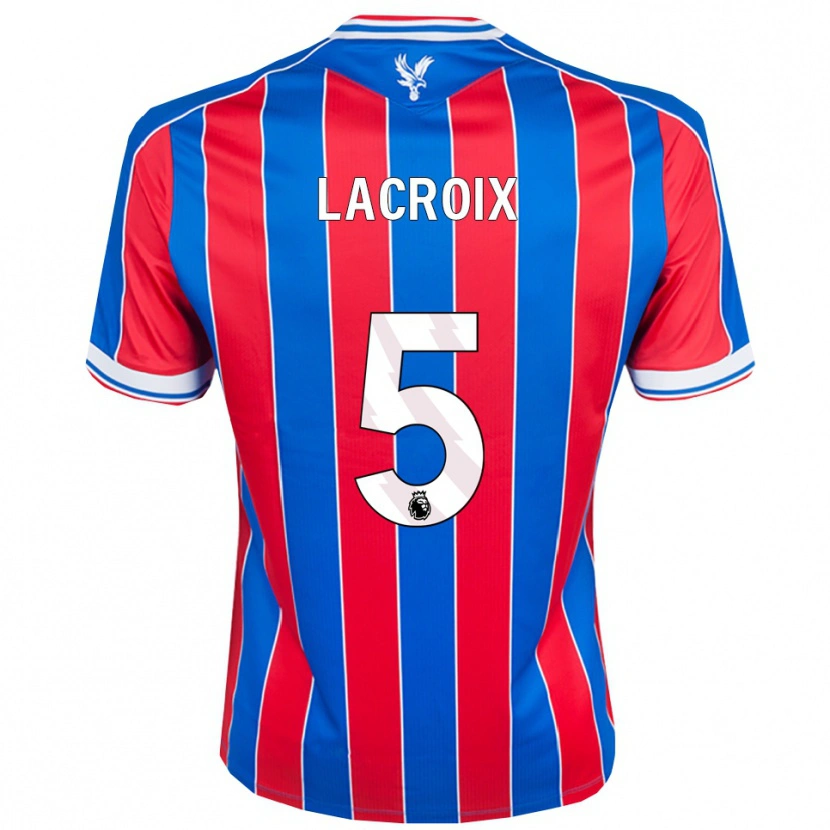 Danxen Barn Maxence Lacroix #5 Blå Röd Vit Hemmatröja Matchtröjor 2025/26 Tröjor T-Tröja