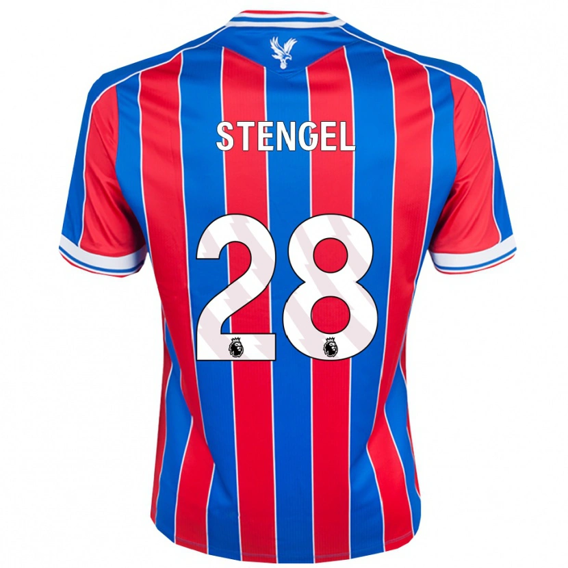 Danxen Barn Katie Stengel #28 Blå Röd Vit Hemmatröja Matchtröjor 2025/26 Tröjor T-Tröja