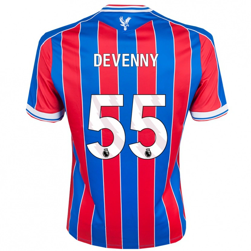 Danxen Barn Justin Devenny #55 Blå Röd Vit Hemmatröja Matchtröjor 2025/26 Tröjor T-Tröja
