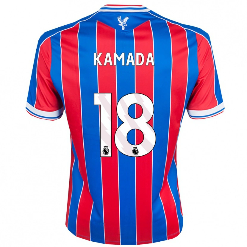 Danxen Barn Daichi Kamada #18 Blå Röd Vit Hemmatröja Matchtröjor 2025/26 Tröjor T-Tröja