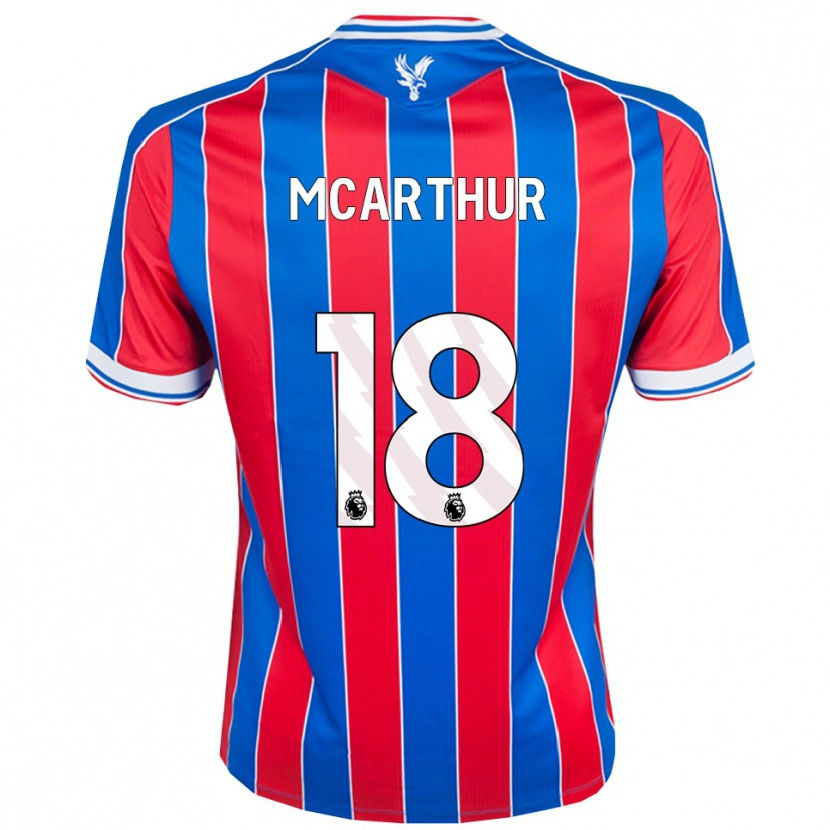 Danxen Barn James Mcarthur #18 Blå Röd Vit Hemmatröja Matchtröjor 2025/26 Tröjor T-Tröja