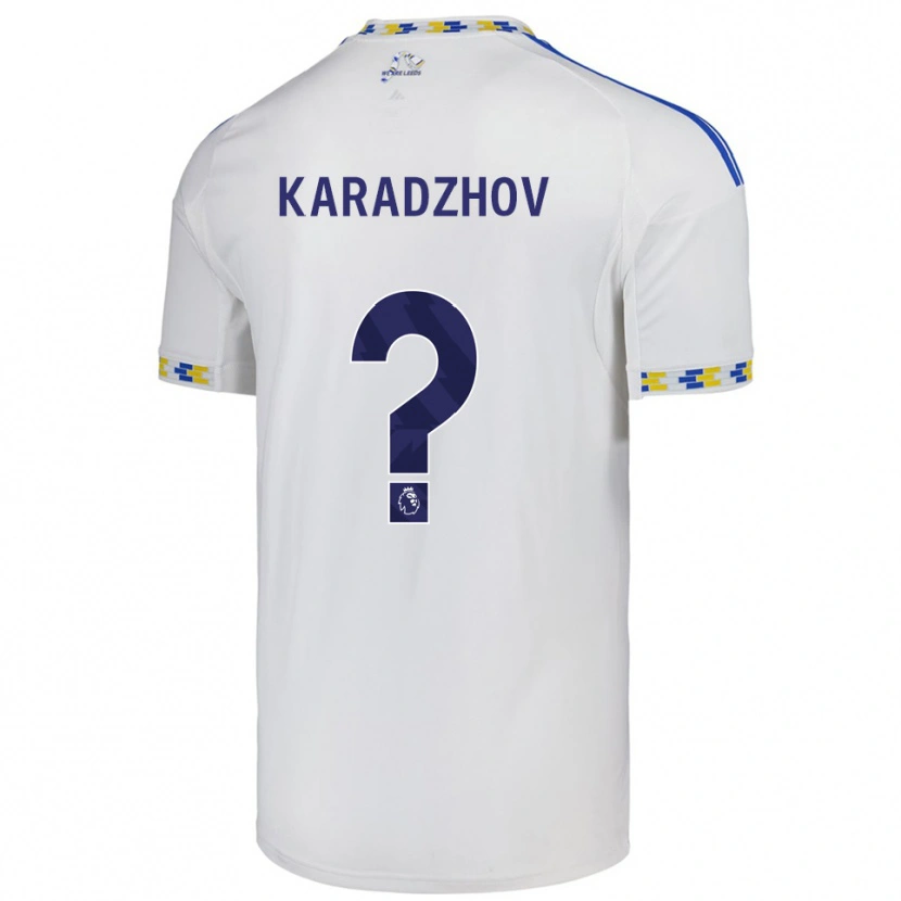 Danxen Barn Viktor Karadzhov #0 Vit Blå Hemmatröja Matchtröjor 2025/26 Tröjor T-Tröja